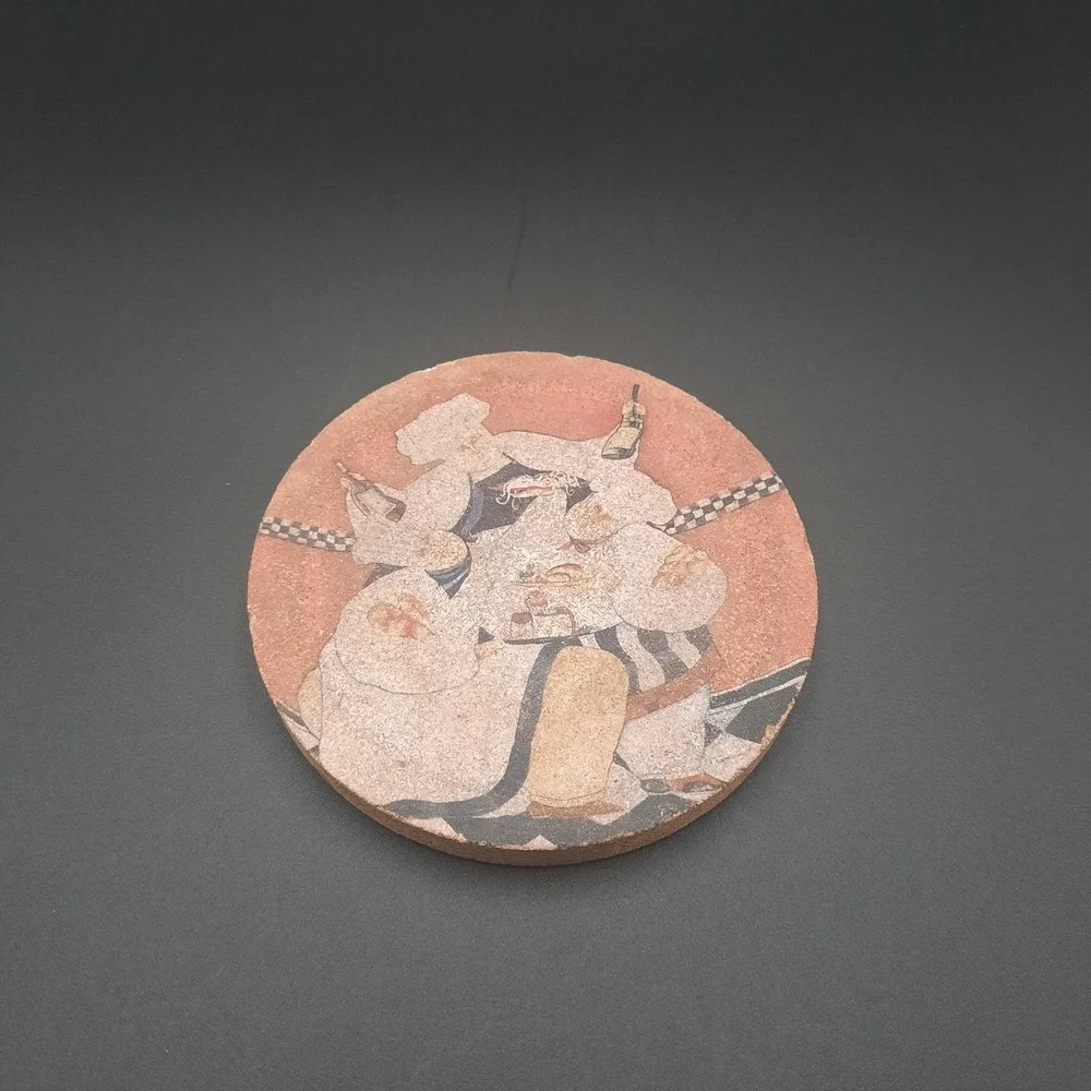 Thirstystone‎ Cork Coaster with Chef Design and Wine Bottle Motif